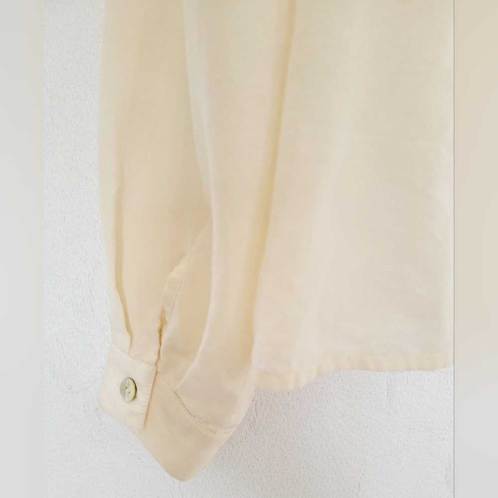 Liz Claiborn Collection Luxe 100% Silk Elegant Cream Women's Blouse 14/Large - Picture 11 of 16